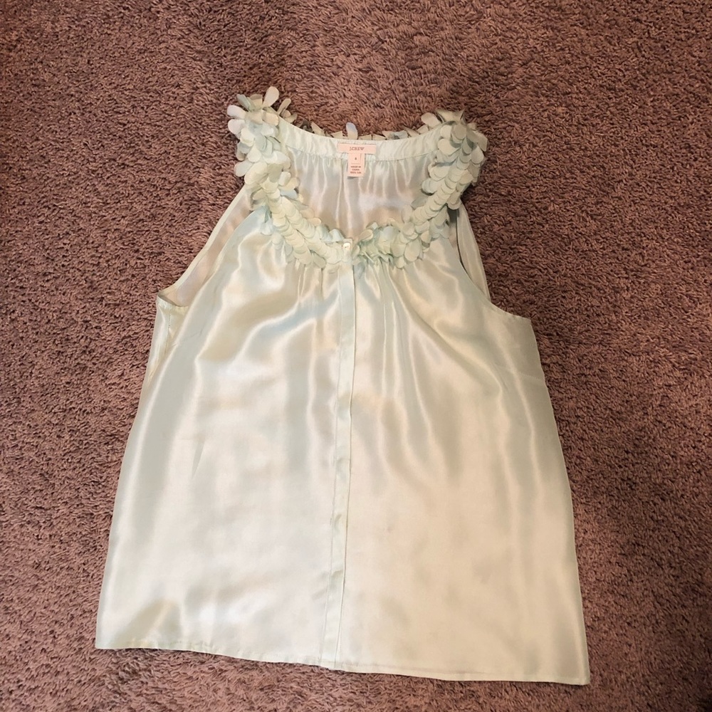 J. Crew Mint Green Silky Top